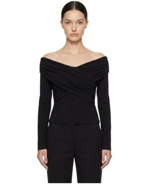 Marissa Chiara Long-Sleeved Pleated T-Shirt - Black