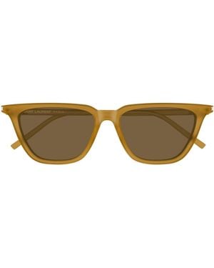 Saint Laurent Eyewear Sulpice Thin Butterfly Frame Sunglasses - Yellow