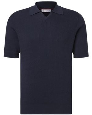 Brunello Cucinelli Cotton Polo Shirt - Blue