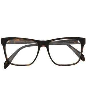 McQueen Eyewear Square Frame Glasses - Metallic