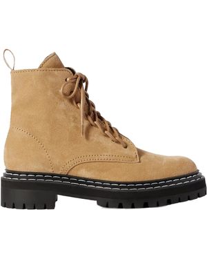 Proenza Schouler Suede Lug Sole Combat Boots - Brown