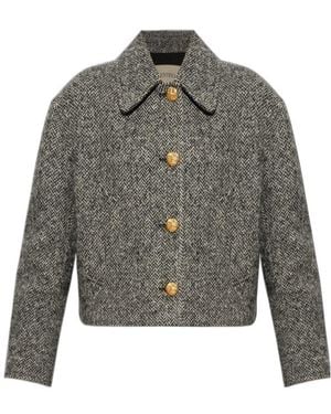 Valentino Collared Long-Sleeved Casual Jacket - Gray