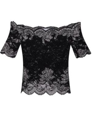 Rabanne Rabanne Scalloped Lace Studded Top - Black