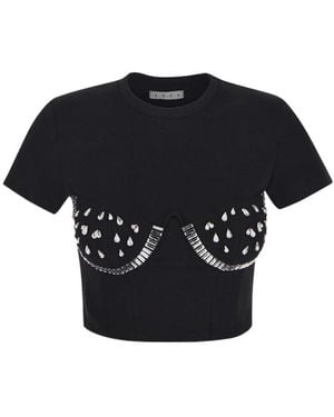 Area Crystal-Cup T-Shirt - Black