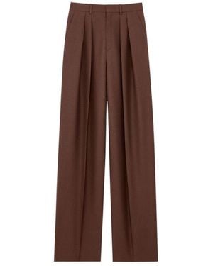 Saint Laurent Mid-Rise Tailored Pants - Brown