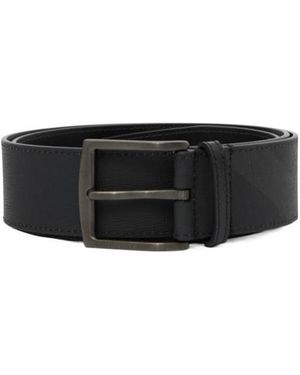Burberry London Check Leather Belt - Black