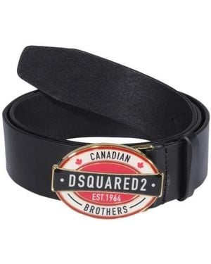 DSquared² Logo Plaque Buckled Belt - Blue