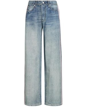 Rag & Bone Wash-Distressed Wide-Leg Jeans - Blue