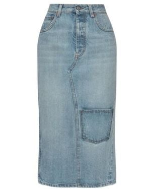 MM6 by Maison Margiela Logo Patch Denim Skirt - Blue
