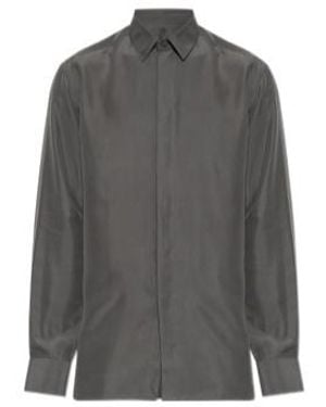 Tom Ford Classic-Fit Silk Shirt - Gray