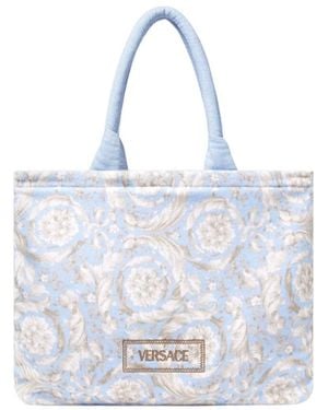 Versace Barocco Athena Beach Bag - White