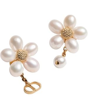 Dior Iviera Brush Bloom Earrings - White