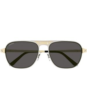 Cartier Santos Brushed Pilot Frame Sunglasses - Multicolor