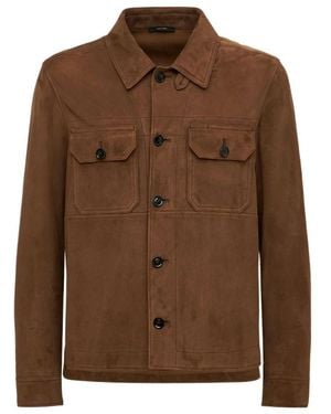 Tom Ford Shirt Leather Jacket - Brown