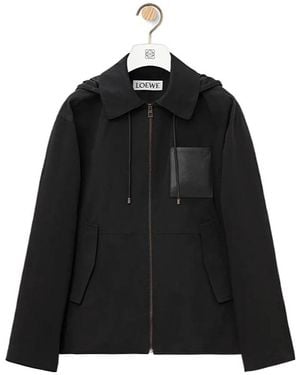 Loewe Zip-Up Hooded Jacket - Black
