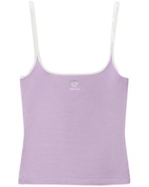 Versace Plain Knit Vest - Purple