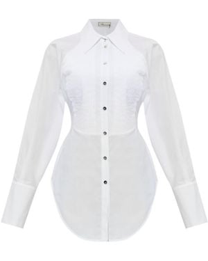Blumarine Pleated Button Shirt - White