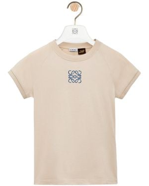 Loewe Anagram Embroidered Small Fit T-Shirt - Natural