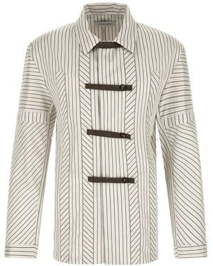 Kiko Kostadinov Kyan Striped Pyjama Shirt - White