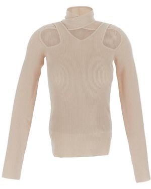 Coperni Cut-Out Detailed Knit Sweater - White