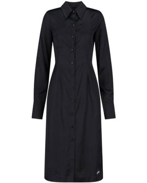 Marine Serre Shirt-Collar Dress With Long Sleeves For - Black