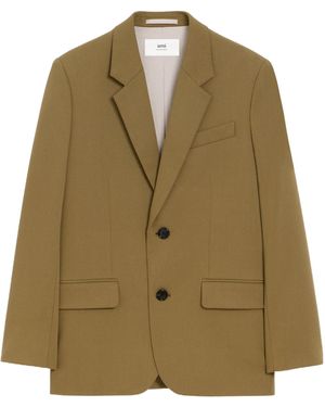 Ami Paris Long-Sleeved Suit Jacket - Green