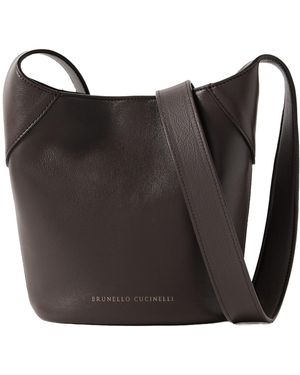 Brunello Cucinelli Patterned Shoulder Bag - Black
