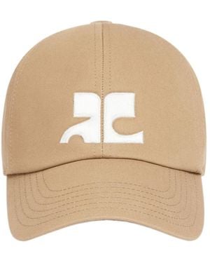 Courreges Ac-Logo Cotton Cap - Natural