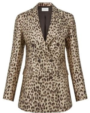P.A.R.O.S.H. Leopard-Print Double-Breasted Blazer - Multicolor