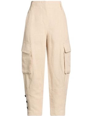 Brunello Cucinelli Solid Color Linen Cargo Pants - Natural