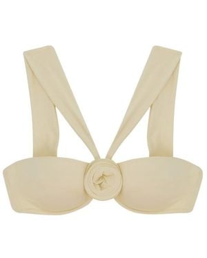 LaRevêche Sahar Floral Bikini Top Beachwear - Natural