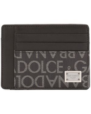 Dolce & Gabbana Coated Jacquard Card Holder - Black