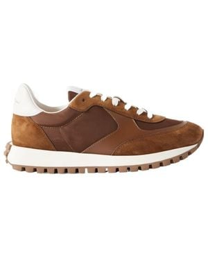 Gianvito Rossi Gravel Paneled Sneakers - Brown
