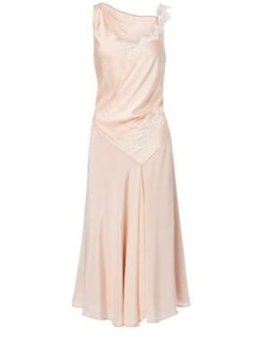 Victoria Beckham Lace-Trimmed Crêpe Satin Midi Dress - Pink