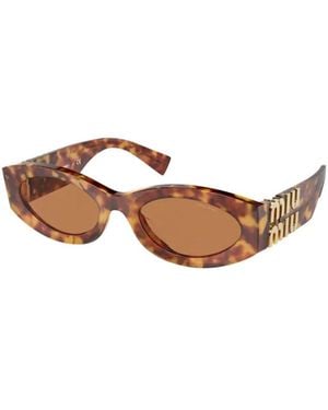 Miu Miu Eyewear Cat-Eye Frame Sunglasses - White