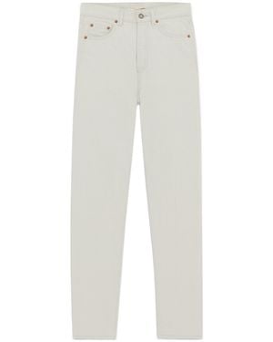 Saint Laurent High Waist Slim Fit Jeans - White