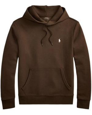 Polo Ralph Lauren Drawstring Pony Double-Knit Hoodie - Brown