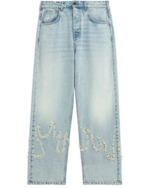 Barrow Embellished Straight-Leg Jeans - Blue