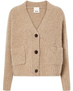 Allude V-Neck Cashmere Cardigan - Natural