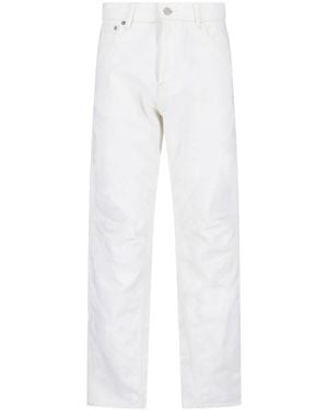 Coperni Straight Leg Logo Plaque Trousers - White