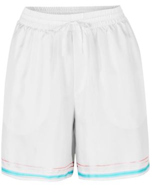 CASABLANCA Elastic Waistband Shorts - White