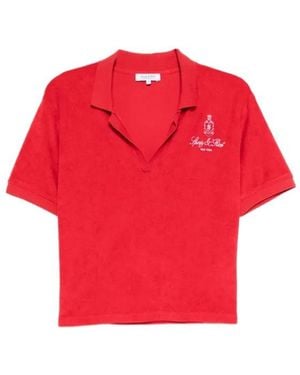 Sporty & Rich Vendome Terry Polo Top - Red