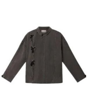 Isabel Marant Sinoe Oversized Lace-Up Linen Jacket - Gray