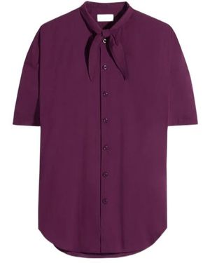 Lemaire Foulard Detailed Short Sleeved Shirt - Purple