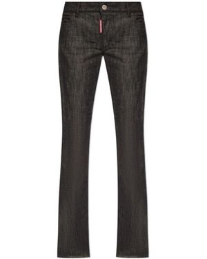 DSquared² Logo-Patch Flared Jeans - Black
