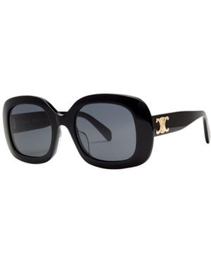 Celine Oversized Oval-Frame Sunglasses - White
