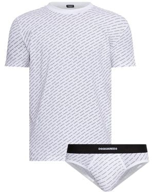 DSquared² Two-Piece T-Shirt And Underwear Set - White