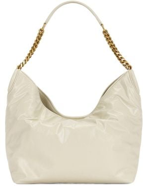 Saint Laurent Small Cassandre Hobo Bag - White