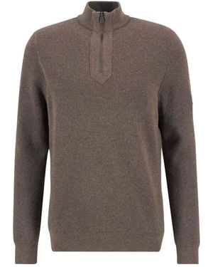 Barbour Crawley Half Zip Jumper - Brown