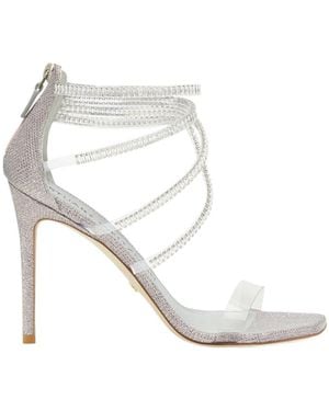 Stuart Weitzman Logo High-Heeled Sandals - White